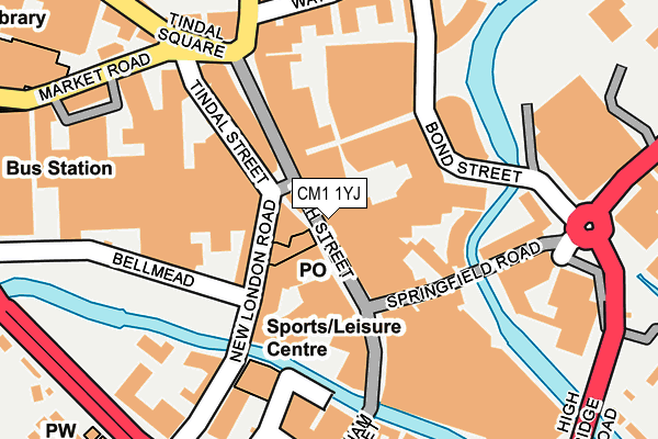 CM1 1YJ map - OS OpenMap – Local (Ordnance Survey)