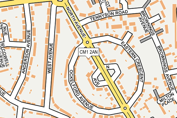 CM1 2AN map - OS OpenMap – Local (Ordnance Survey)