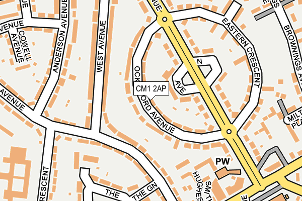 CM1 2AP map - OS OpenMap – Local (Ordnance Survey)