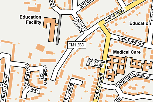 CM1 2BD map - OS OpenMap – Local (Ordnance Survey)