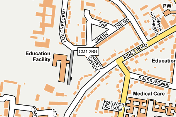 CM1 2BG map - OS OpenMap – Local (Ordnance Survey)
