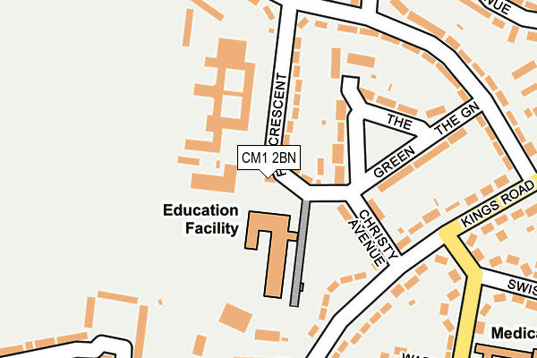 CM1 2BN map - OS OpenMap – Local (Ordnance Survey)