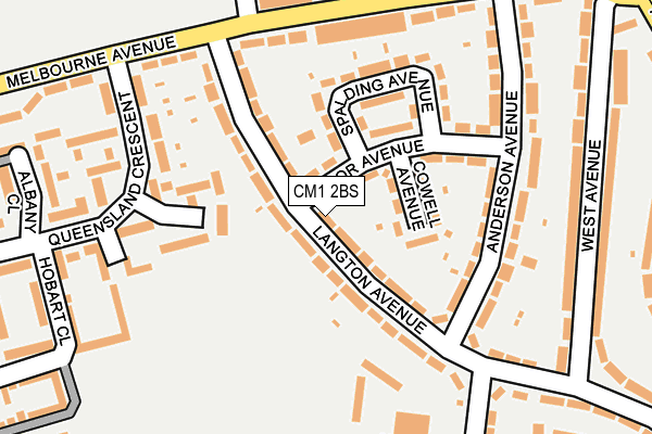 CM1 2BS map - OS OpenMap – Local (Ordnance Survey)