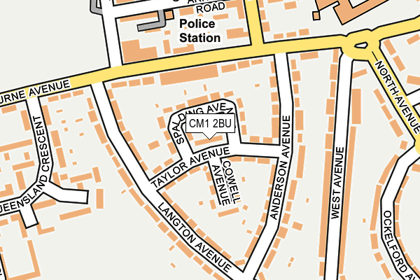 CM1 2BU map - OS OpenMap – Local (Ordnance Survey)