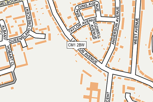 CM1 2BW map - OS OpenMap – Local (Ordnance Survey)