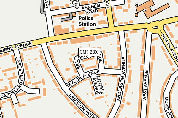CM1 2BX map - OS OpenMap – Local (Ordnance Survey)