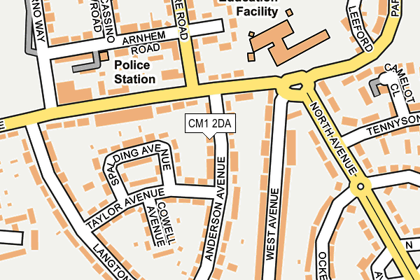CM1 2DA map - OS OpenMap – Local (Ordnance Survey)