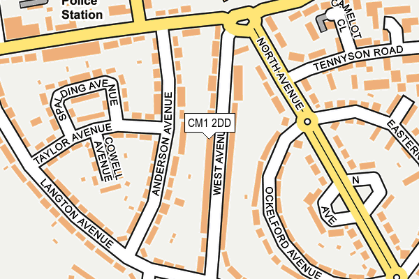CM1 2DD map - OS OpenMap – Local (Ordnance Survey)