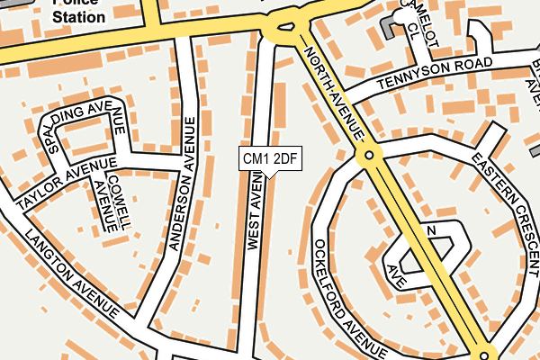 CM1 2DF map - OS OpenMap – Local (Ordnance Survey)