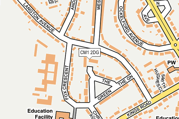 CM1 2DG map - OS OpenMap – Local (Ordnance Survey)