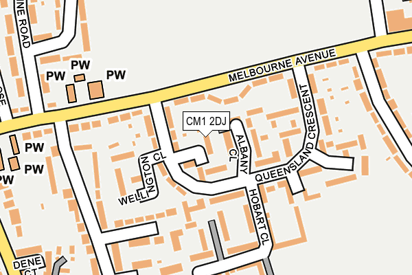 CM1 2DJ map - OS OpenMap – Local (Ordnance Survey)