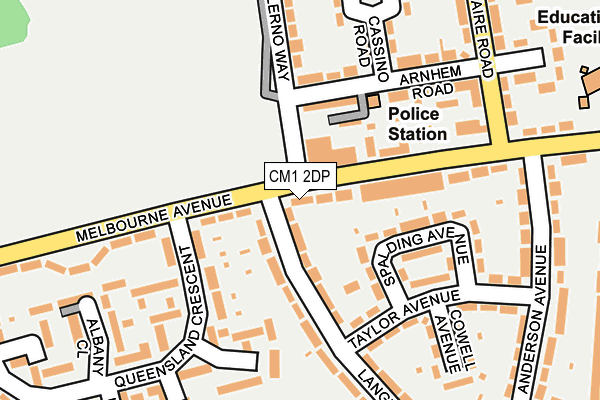 CM1 2DP map - OS OpenMap – Local (Ordnance Survey)