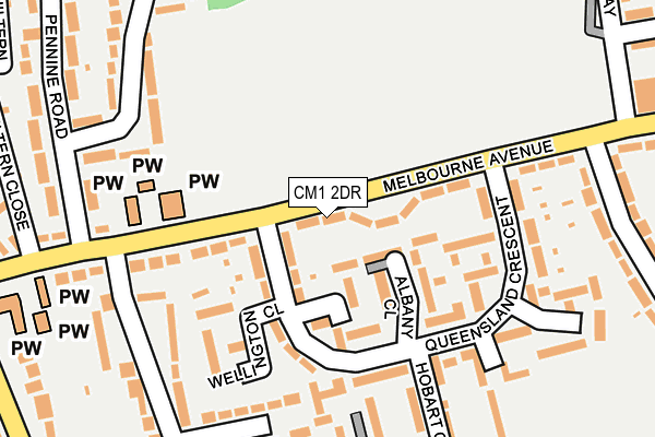 CM1 2DR map - OS OpenMap – Local (Ordnance Survey)