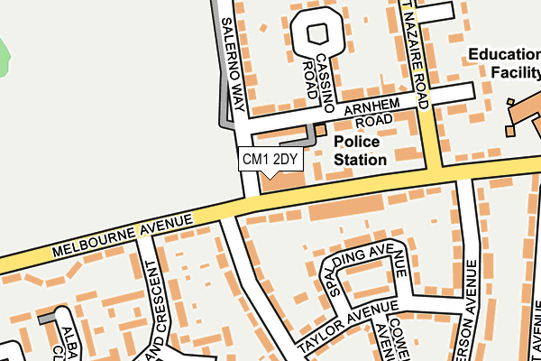 CM1 2DY map - OS OpenMap – Local (Ordnance Survey)