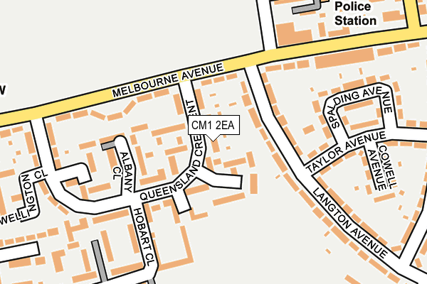 CM1 2EA map - OS OpenMap – Local (Ordnance Survey)