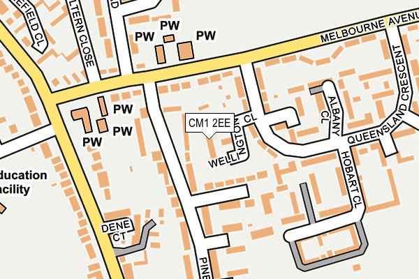 CM1 2EE map - OS OpenMap – Local (Ordnance Survey)