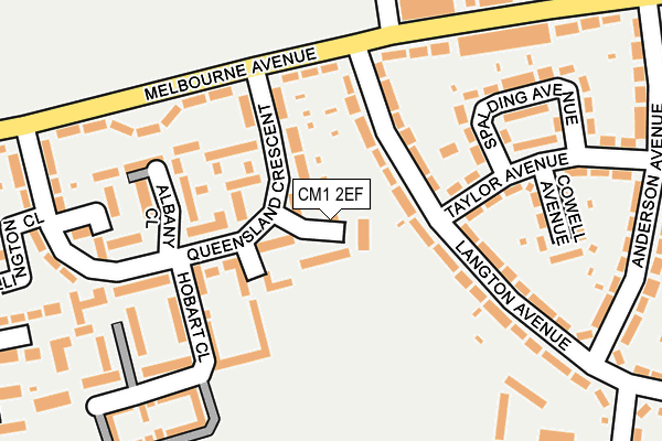 CM1 2EF map - OS OpenMap – Local (Ordnance Survey)