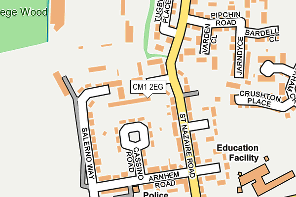 CM1 2EG map - OS OpenMap – Local (Ordnance Survey)