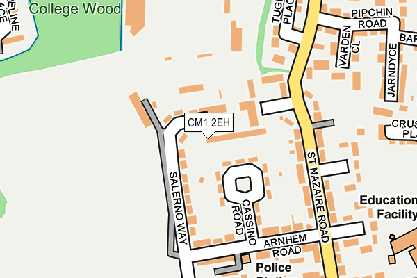 CM1 2EH map - OS OpenMap – Local (Ordnance Survey)