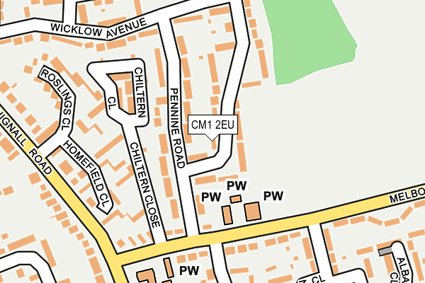 CM1 2EU map - OS OpenMap – Local (Ordnance Survey)