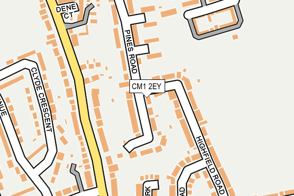 CM1 2EY map - OS OpenMap – Local (Ordnance Survey)