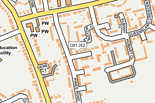 CM1 2EZ map - OS OpenMap – Local (Ordnance Survey)