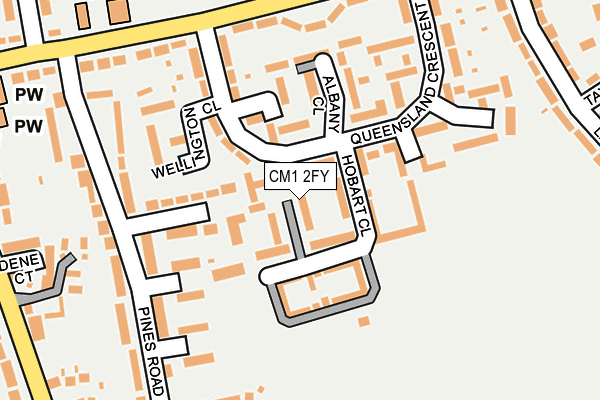 CM1 2FY map - OS OpenMap – Local (Ordnance Survey)