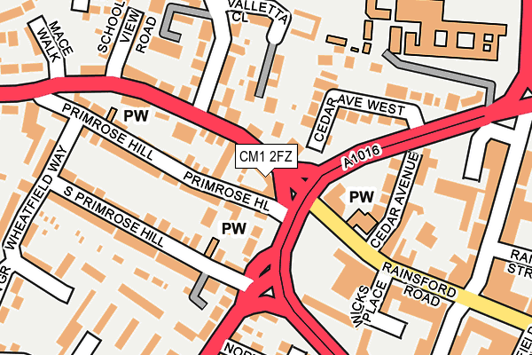 CM1 2FZ map - OS OpenMap – Local (Ordnance Survey)