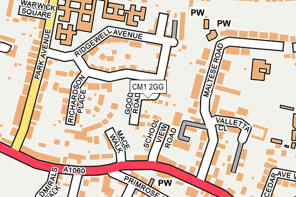 CM1 2GG map - OS OpenMap – Local (Ordnance Survey)