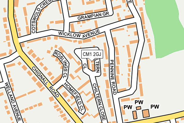 CM1 2GJ map - OS OpenMap – Local (Ordnance Survey)