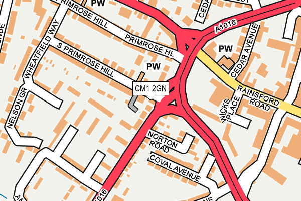 CM1 2GN map - OS OpenMap – Local (Ordnance Survey)