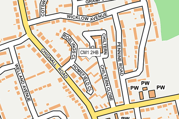 CM1 2HB map - OS OpenMap – Local (Ordnance Survey)