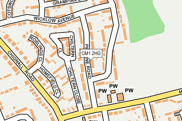 CM1 2HG map - OS OpenMap – Local (Ordnance Survey)