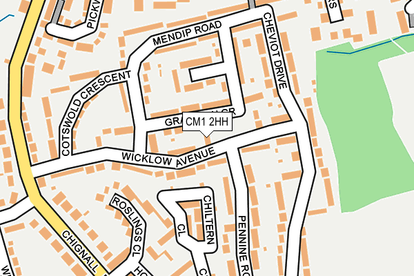 CM1 2HH map - OS OpenMap – Local (Ordnance Survey)