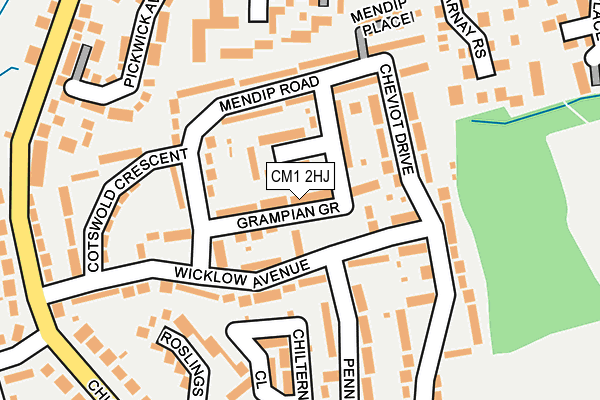 CM1 2HJ map - OS OpenMap – Local (Ordnance Survey)
