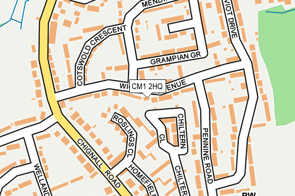 CM1 2HQ map - OS OpenMap – Local (Ordnance Survey)