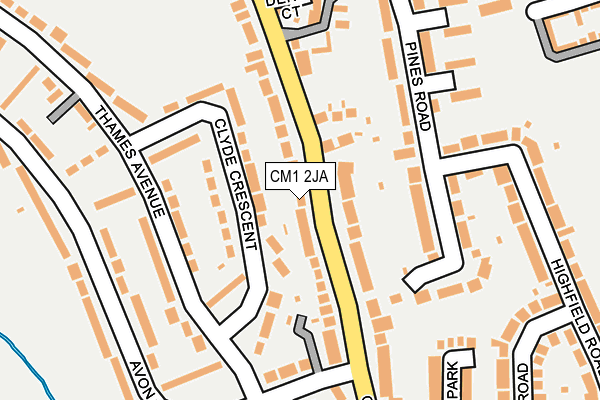 CM1 2JA map - OS OpenMap – Local (Ordnance Survey)