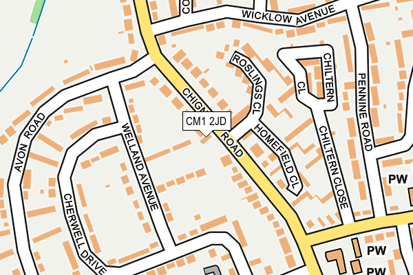 CM1 2JD map - OS OpenMap – Local (Ordnance Survey)