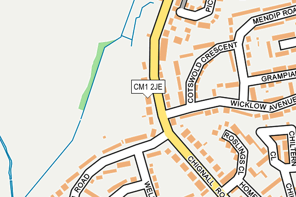 CM1 2JE map - OS OpenMap – Local (Ordnance Survey)