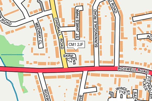 CM1 2JF map - OS OpenMap – Local (Ordnance Survey)