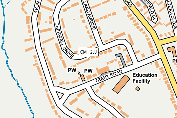 CM1 2JJ map - OS OpenMap – Local (Ordnance Survey)