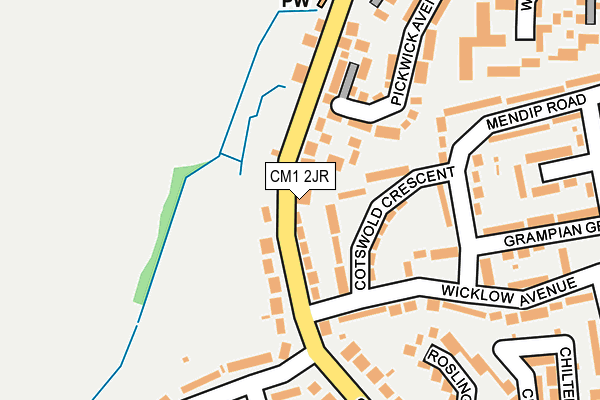 CM1 2JR map - OS OpenMap – Local (Ordnance Survey)