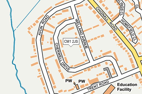 CM1 2JS map - OS OpenMap – Local (Ordnance Survey)