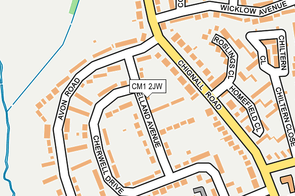 CM1 2JW map - OS OpenMap – Local (Ordnance Survey)