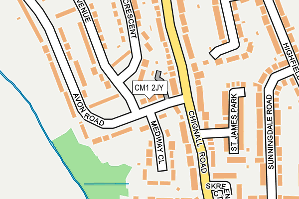 CM1 2JY map - OS OpenMap – Local (Ordnance Survey)