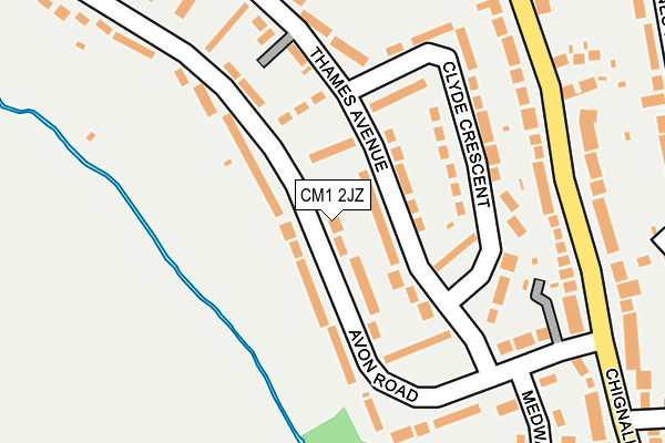 CM1 2JZ map - OS OpenMap – Local (Ordnance Survey)
