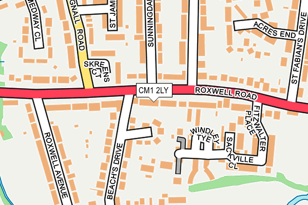 CM1 2LY map - OS OpenMap – Local (Ordnance Survey)