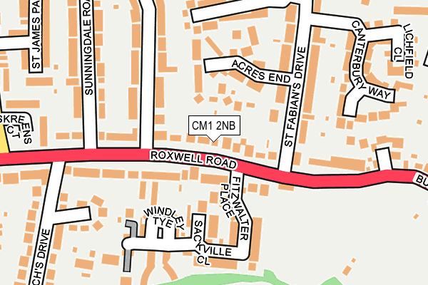 CM1 2NB map - OS OpenMap – Local (Ordnance Survey)