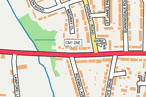 CM1 2NE map - OS OpenMap – Local (Ordnance Survey)