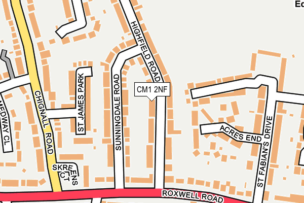 CM1 2NF map - OS OpenMap – Local (Ordnance Survey)